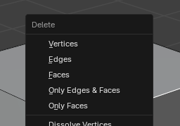 Delete structure menu