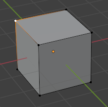 Cube with one vertex selected