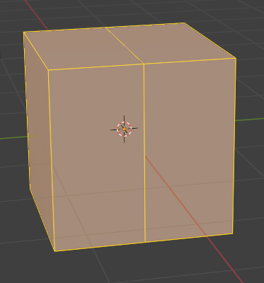 Cube subdivided down the middle
