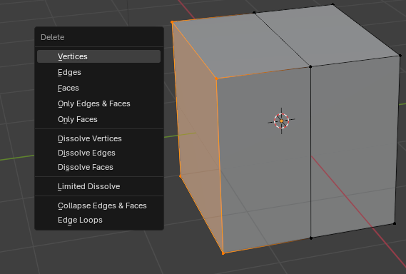 Four vertices selected for deletion
