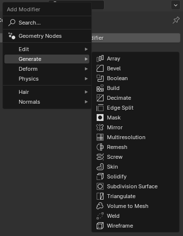 Generate modifiers