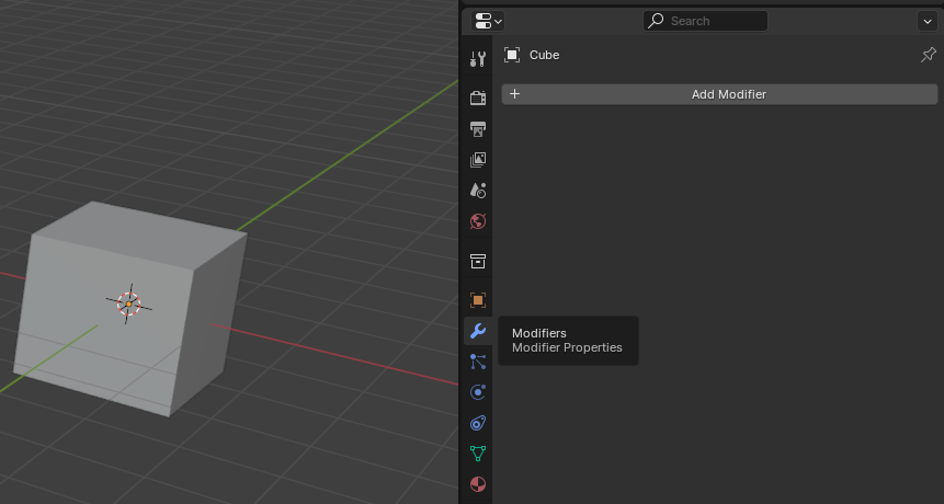 Empty modifiers tab