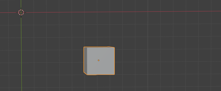 Cube moved, not locked to X axis, from another angle