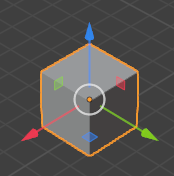 Cube with the move tool's overlay on it