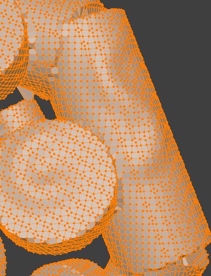 Edit mode showing there are a lot of verts to work with