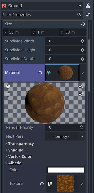 Picture of Ground Mesh properties