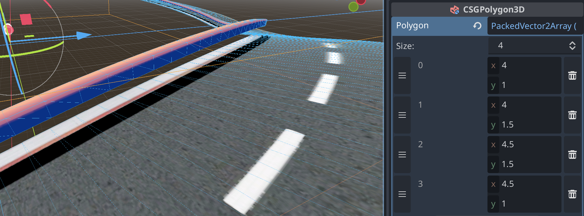 track Barrier coordinates