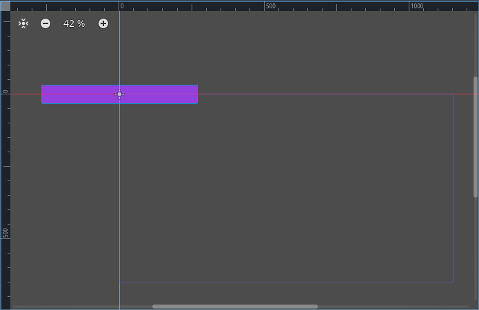 At 42% zoom the sprite and collider takes up about a third of the width of the viewport and is pretty thin